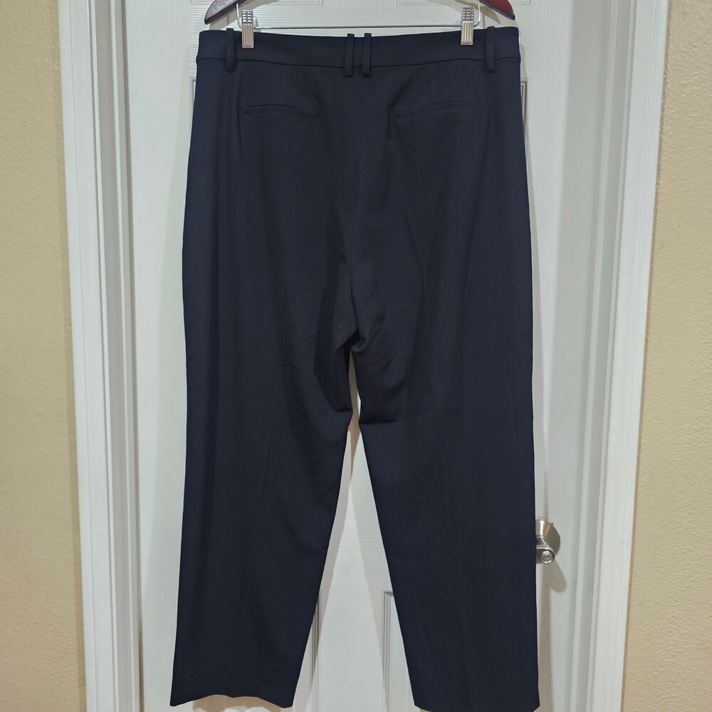 J.Crew Factory Pleated Trouser Pants High Rise Straight Black Leg Size 14 - Picture 2 of 7